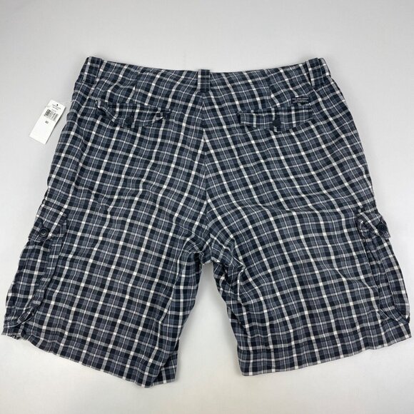 NEW Vintage Polo Ralph Lauren Jeans Company Cargo Shorts! 40 Black & Blue Plaid - Picture 2 of 3